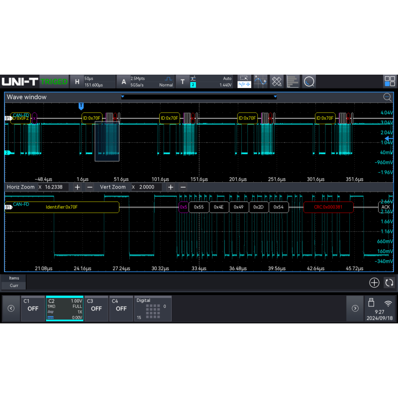 MSO3000X-CANFD - AutomotiveSerialBus Trigger Analysis Opt