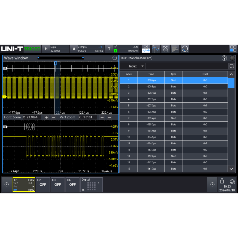 MSO3000X-MANCH - Serial Bus Trigger and Analysis Option