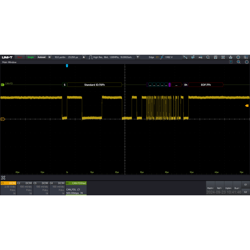 MSO7000X-CANFD - Autom serial bus trigger analysisCAN FD