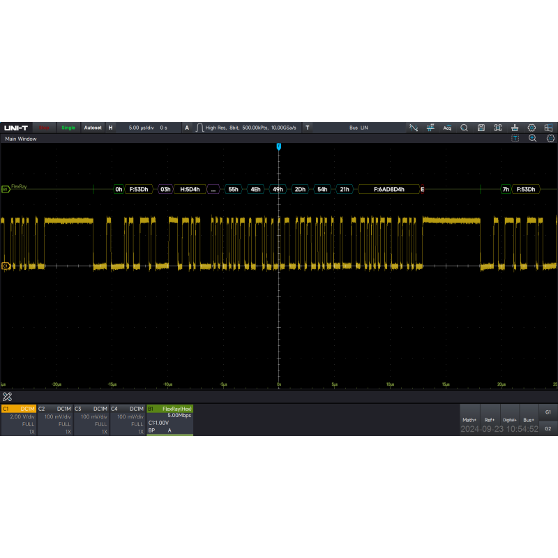 MSO7000X-FLEX - Autom serial bus trigger analysisFlexRay