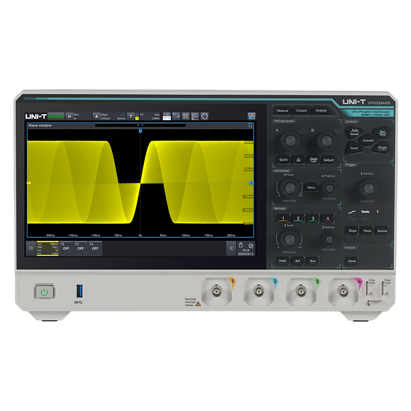 UPO2104HD - Oscilloscopio HR 100MHz  12bit  4CH 